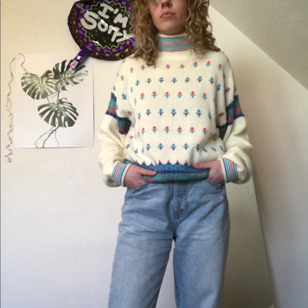 Vintage 80s Mock Neck Sweater